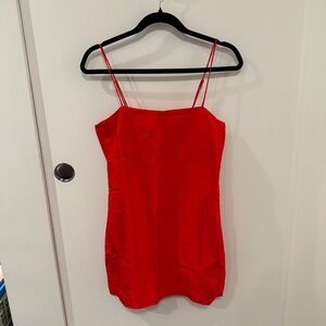 The Uta Super Real x Claudia Schiffer Red silk Mini Dress Size M (fits smaller)